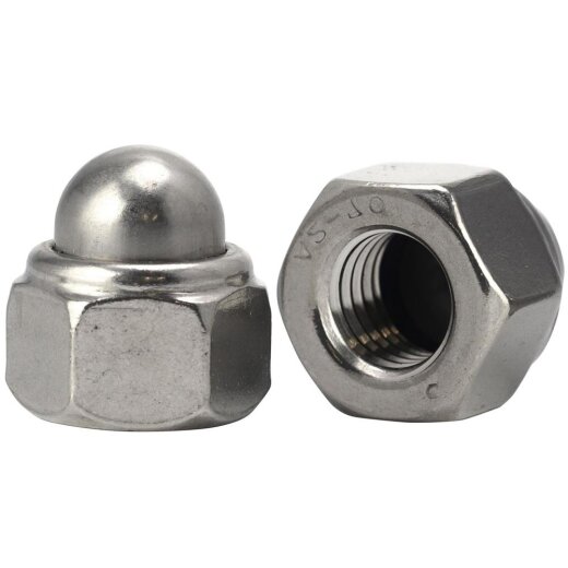 Hutmuttern selbstsichernd mit nichtmetallischem Klemmteil DIN 986 Edelstahl A2