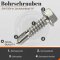 Bohrschrauben DIN 7504 A2 K mit Sechskantkopf und Bund, Form K Edelstahl A2