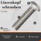 Linsenkopfschrauben mit Innensechsrund (TORX) ISO 7380, Vollgewinde, Edelstahl A2