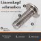 Linsenkopfschrauben mit Flansch ISO 7380, TORX, Vollgewinde, Edelstahl A2