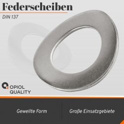 Federscheiben DIN 137 Edelstahl A2, Form B (gewellt)