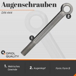 Augenschrauben Form B DIN 444 Edelstahl A2