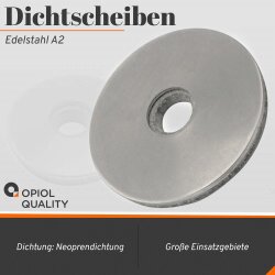 Dichtscheiben mit grauem EPDM Edelstahl A2