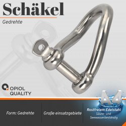 Schäkel gedreht D=6 Edelstahl A4