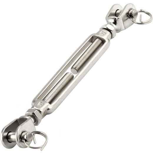 Wantenspanner M10 Gabel/Gabel geschweißt, offen, Edelstahl A4