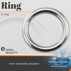 Ring 10x50 geschweißt, poliert, Edelstahl A4