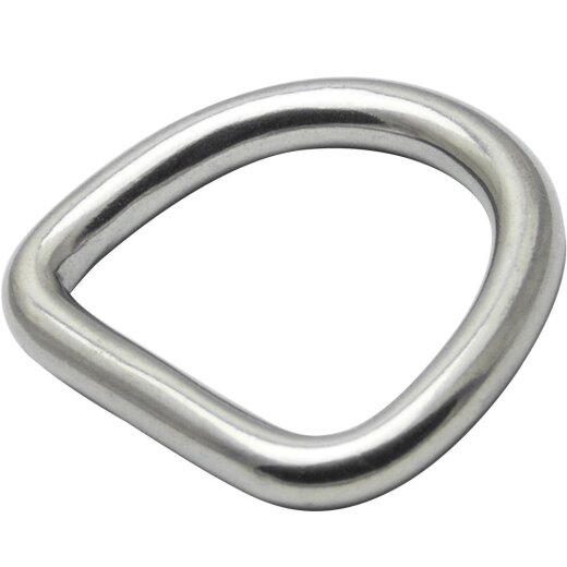 D-Ring 6x40 geschweißt, poliert, Edelstahl A4