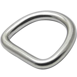 D-Ring 6x50 geschweißt, poliert, Edelstahl A4