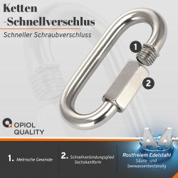 Ketten-Schnellverschluss D=10 ähnl. DIN 56926 Edelstahl A4