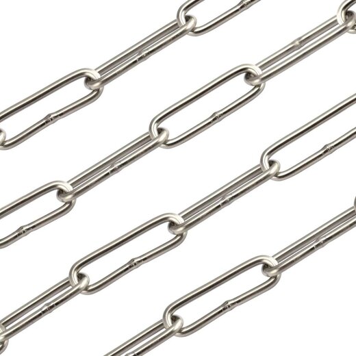 3 mm Kette, langgliedrig, Edelstahl A4, DIN 763