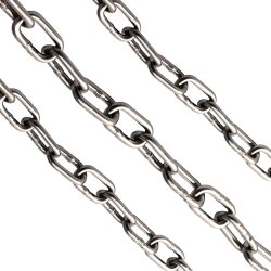 4 mm Kette,  kurzgliedrig, Edelstahl A4, DIN766