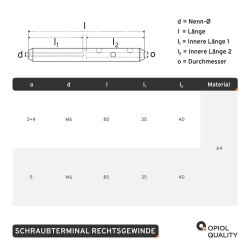 Schraubterminal D=3+4 M6 Edelstahl A4