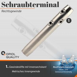 Schraubterminal D=3+4 M6 Edelstahl A4