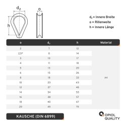 Kausche D=4 mm &auml;hnl. DIN 6899 Edelstahl A4