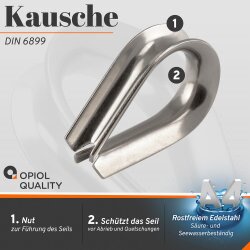 Kausche D=4 mm ähnl. DIN 6899 Edelstahl A4