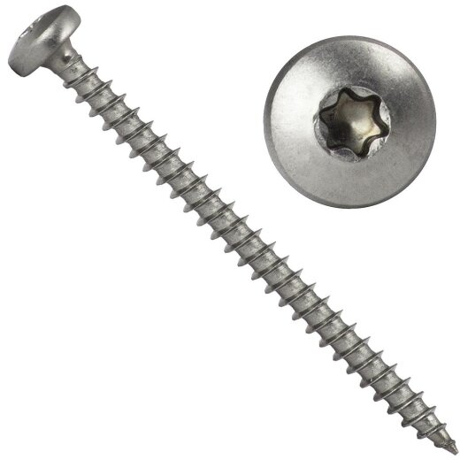 Rundkopf-Spanplattenschrauben mit verstärktem Kopf Edelstahl A2