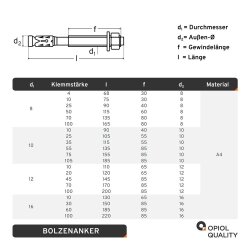 Bolzenanker Edelstahl A4