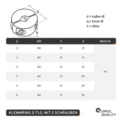 Drahtseil-Klemmring 4 mm Edelstahl A4
