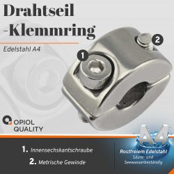 Drahtseil-Klemmring 5 mm Edelstahl A4