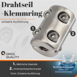 Drahtseil-Klemmring, Schwere Ausf&uuml;hrung 3mm Edelstahl A4