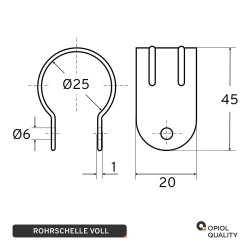 Rohrschellen 25mm VOLL Edelstahl A2