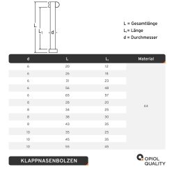 Klappbolzen 6x31 mm Edelstahl A2