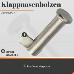 Klappbolzen 8x34 mm Edelstahl A2