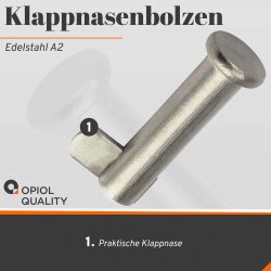 Klappbolzen 10x45mm Edelstahl A2