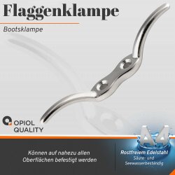 Flaggenklampe 112 mm Edelstahl A4