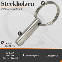 Steckbolzen Mit Kugelsicherung 8x53 mm