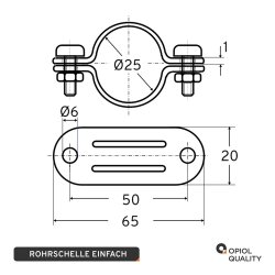 Doppelschelle Singel 25mm