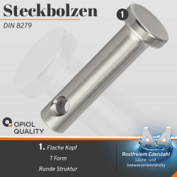 Steckbolzen 12x45mm Edelstahl A4