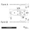 Scharnier Form B 129x40 mm Edelstahl A2