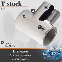 T-Stück 90° 22 mm Edelstahl A4
