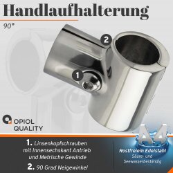 Handlaufhalterung 90° 25 mm Edelstahl A4