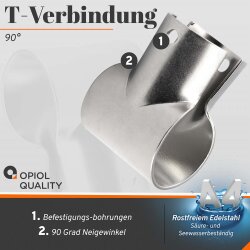 T-Verbindung 90 ° 22 mm Edelstahl A4