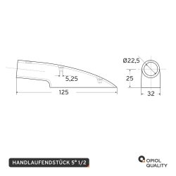Handlaufendstück 22 mm Edelstahl A4