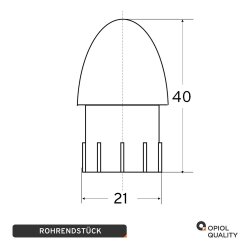 Rohrendstück 22 mm Edelstahl A4