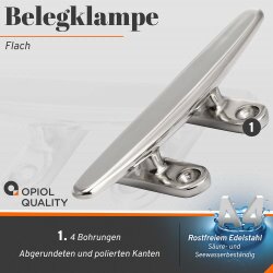 Belegklampe 125 mm Flach