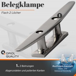 Belegklampe 100mm Flach 2 l&ouml;cher