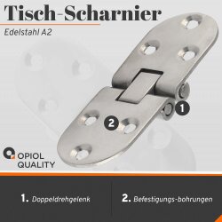 Scharniere Tisch 30x80x2 mm Edelstahl A2