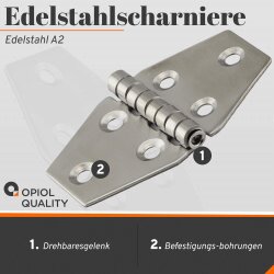 Scharniere 70x40x1,5 mm Edelstahl A2