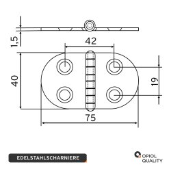 Scharniere 40mm Edelstahl A2