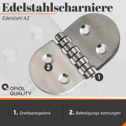 Scharniere 75x40x1,5 mm Edelstahl A2