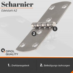 Scharniere 75x20x1,5 mm Edelstahl A2