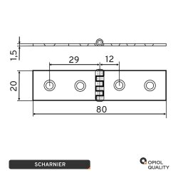 Scharniere 80x20x1,5 mm Edelstahl A2