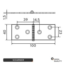 Scharniere 100x40x1,5 mm Edelstahl A2