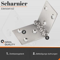 Scharniere 100x40x1,5 mm Edelstahl A2