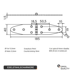 Scharniere 40mm Edelstahl A2