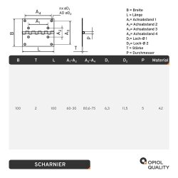 Scharniere 100x2x100 mm Edelstahl A2